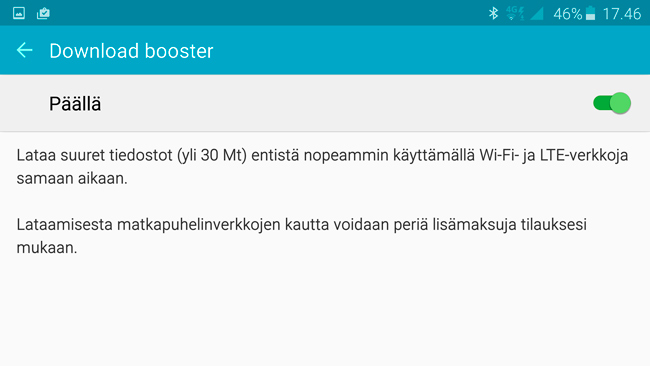 Samsung Galaxy S6 download booster