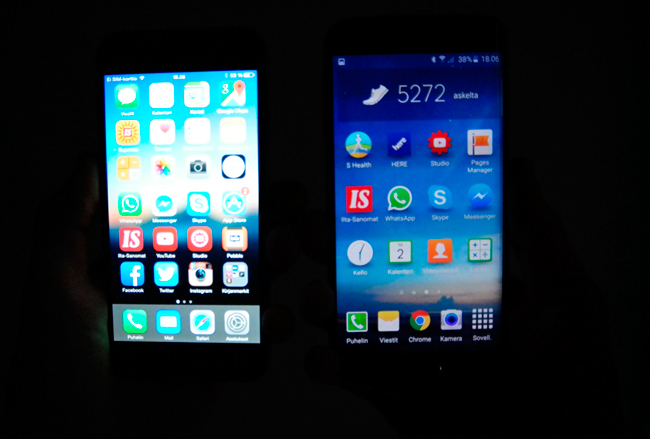 iPhone 6 ja Galaxy S6 edge